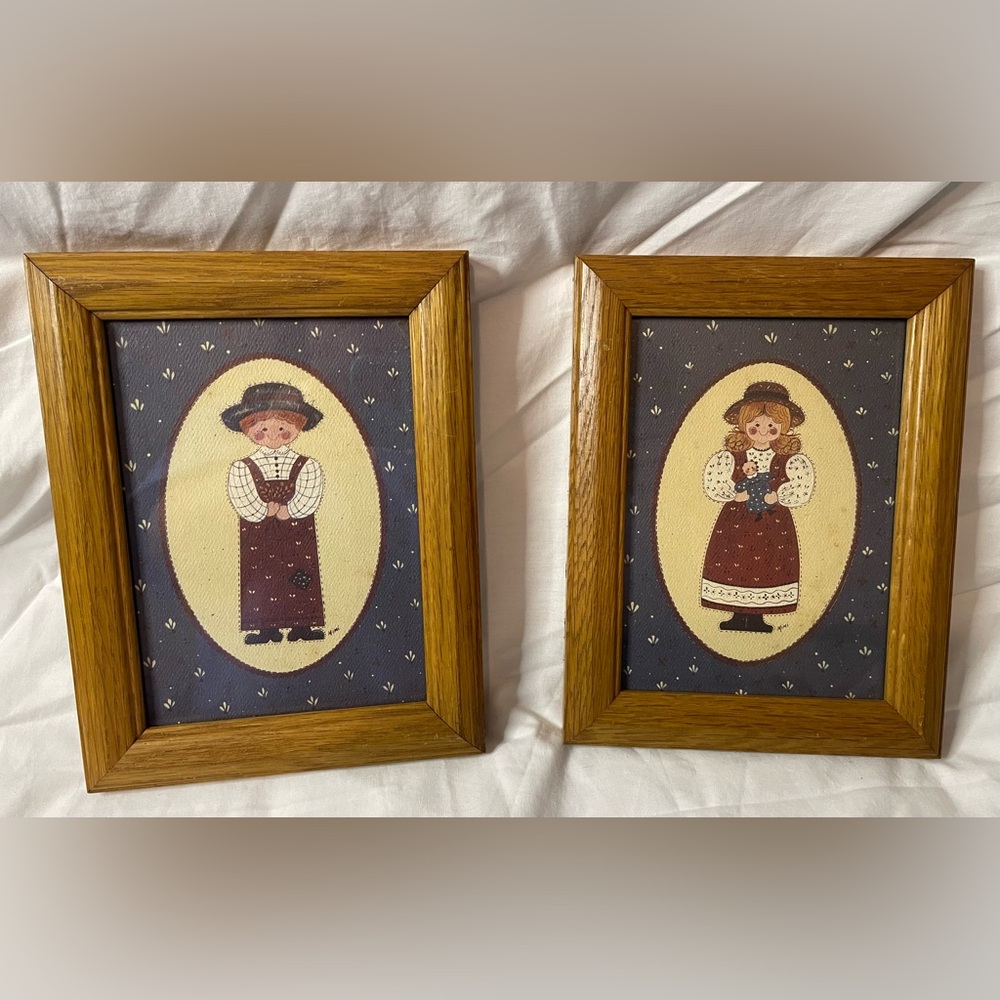 Granny Tile Folk Art By Mimi Rectangular Frame Wall Hanging (Qty 2)